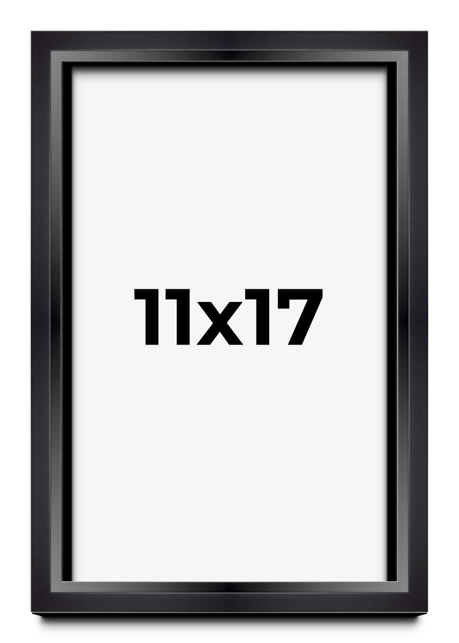 Modern Shadow Box 1.5" Depth Black Picture Frame - UV Acrylic, Backing, Hanging Hardware